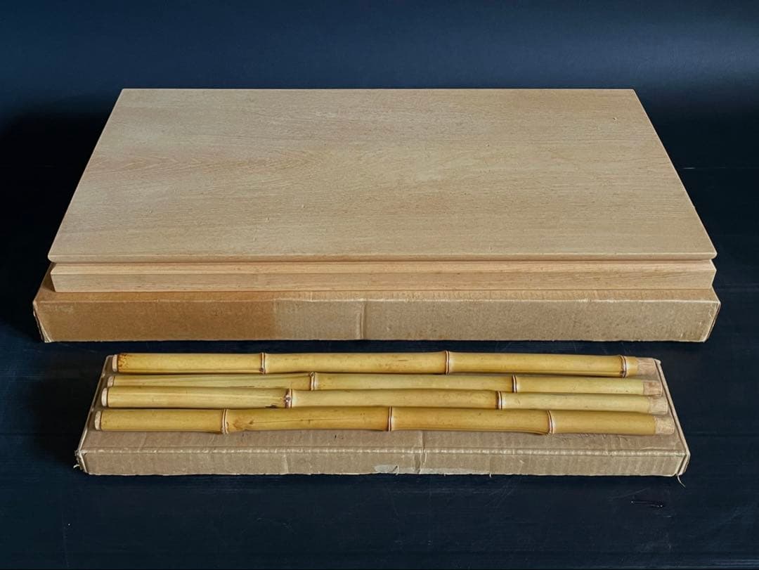 「祖」 竹台子 行の台子 台子 組立式 紙箱 茶道具 （123F④）