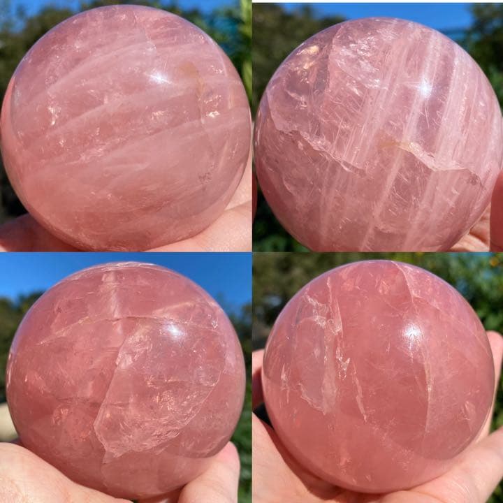 （rose3）極上高品質スターディープローズクォーツ 73㎜丸玉スフィア