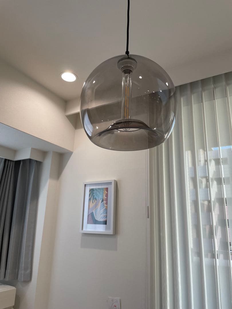 グレーグラスペンダントシェード ラウンド