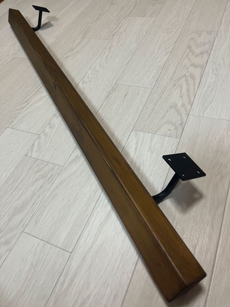 ウッド手摺り 80cm 階段手すり 壁手すり 木とアイアン
