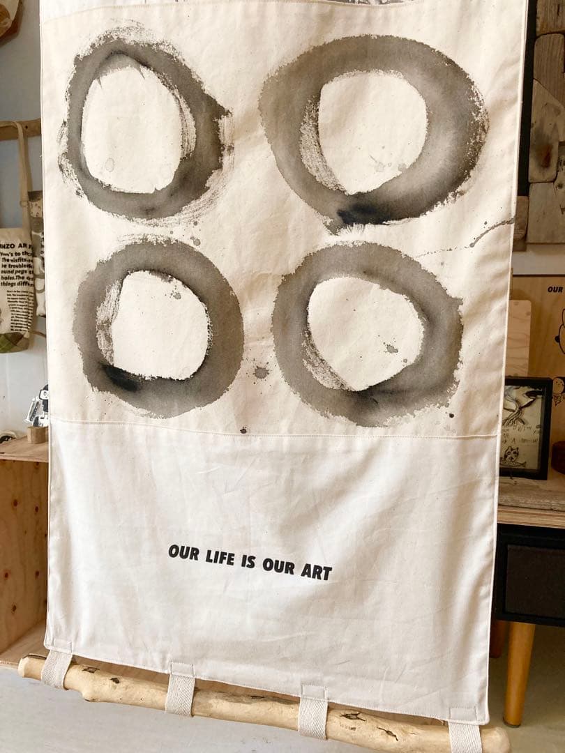 ハンドメイド　アート掛軸リバーシブル　オリジナルイラスト