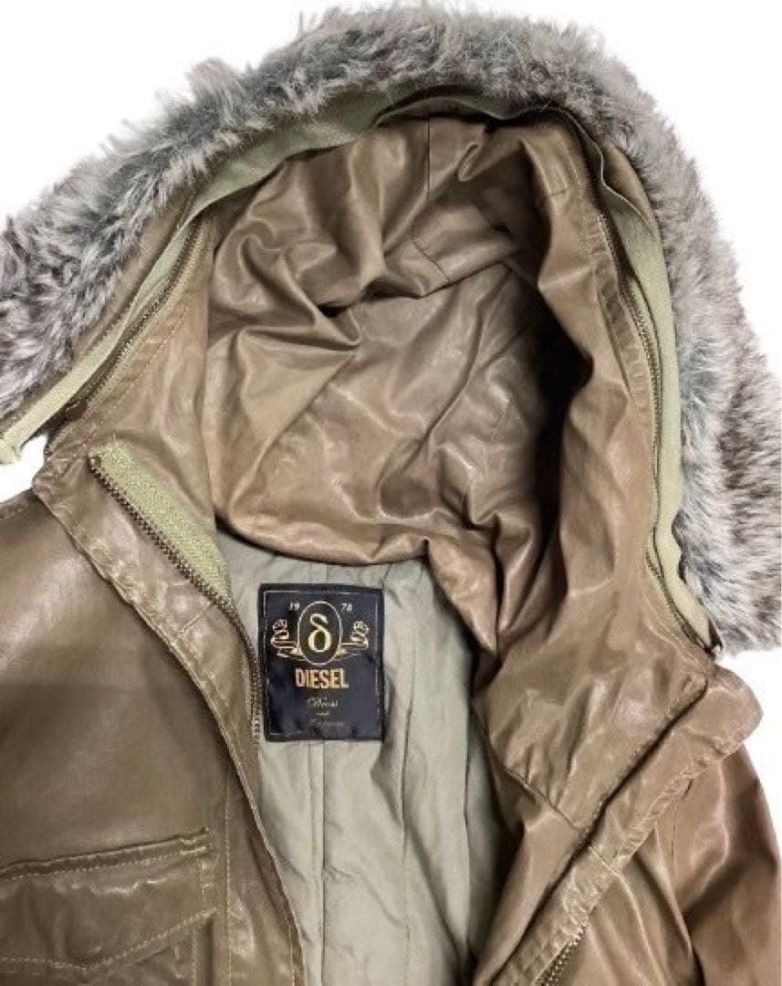 ディーゼル 00s archive M65型 ファーモッズコート ミリタリー光沢