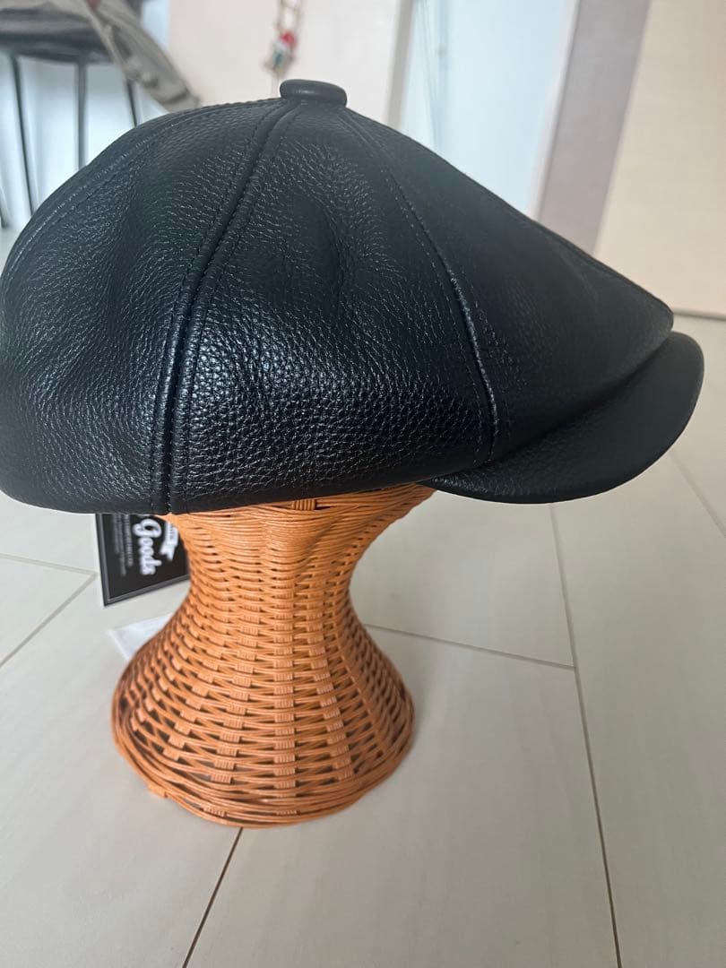 本革 レザー キャスケット 黒 新品未使用 タグ付き