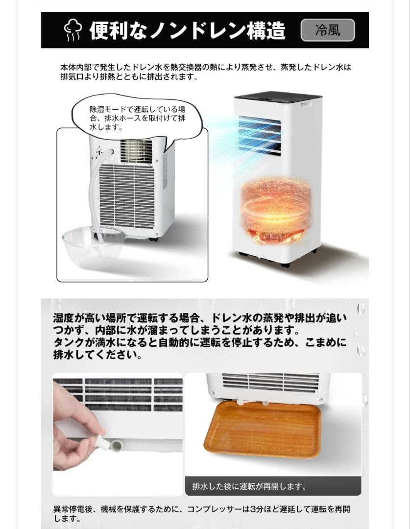 スポットクーラー 冷 送風 除湿 12畳 2タイマー リモコン付＋延長ダクト