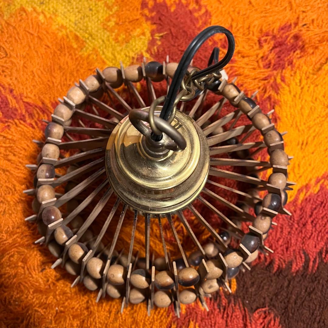 1960s〜70s ウッドフレーム　ペンダントランプ