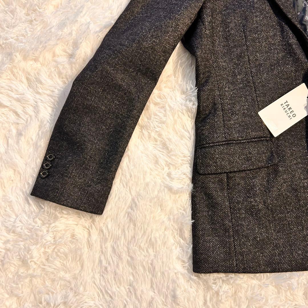 新品タグ付き✨️タケオキクチ BISHU 尾州生地 ヘリンボーン調 ジャケット L