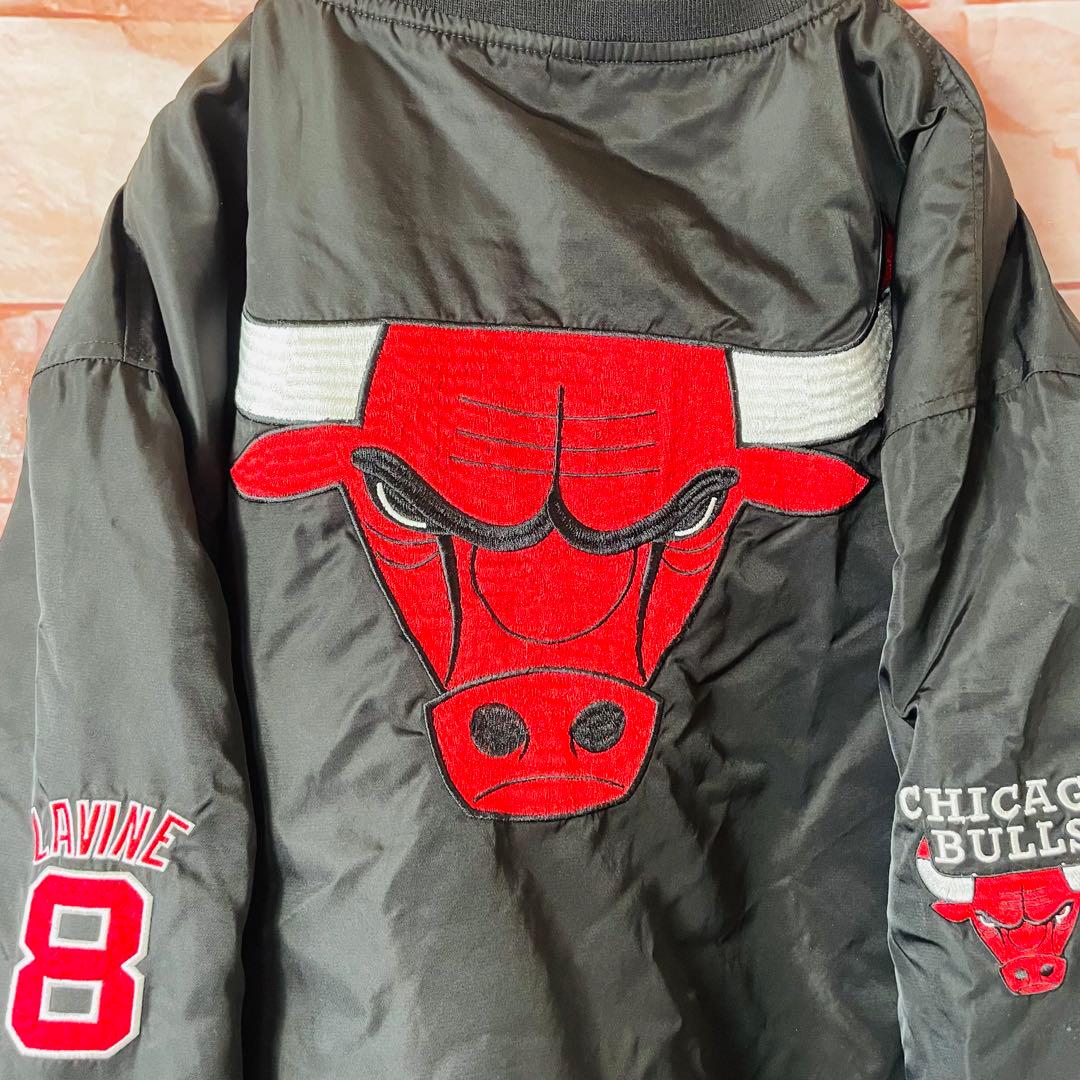 【超希少】NBAシカゴブルズ　スタジャン　ビックサイズXL ラビーン8 古着黒