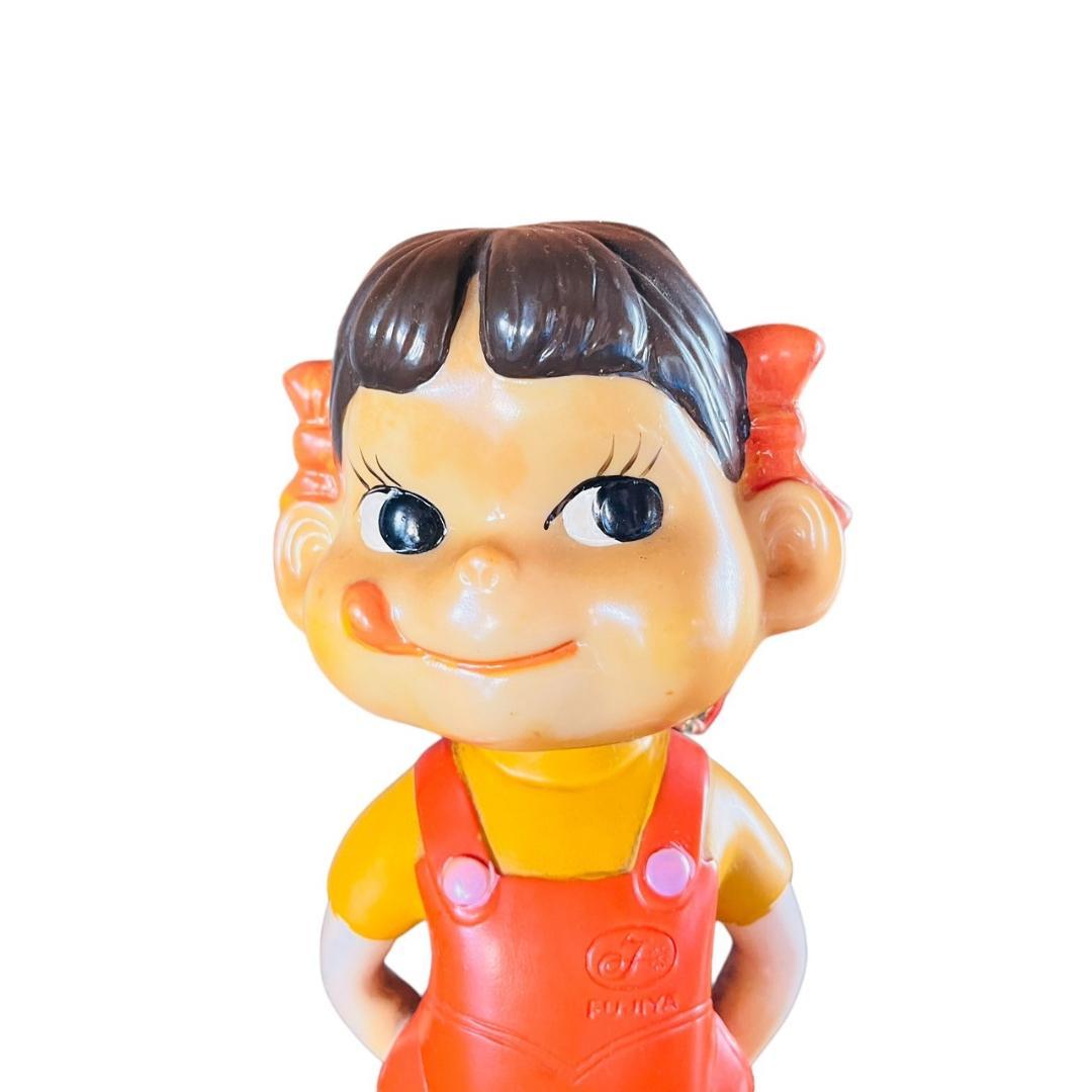 希少！！　不二家　当時物　首振りペコちゃん　ブリキ台