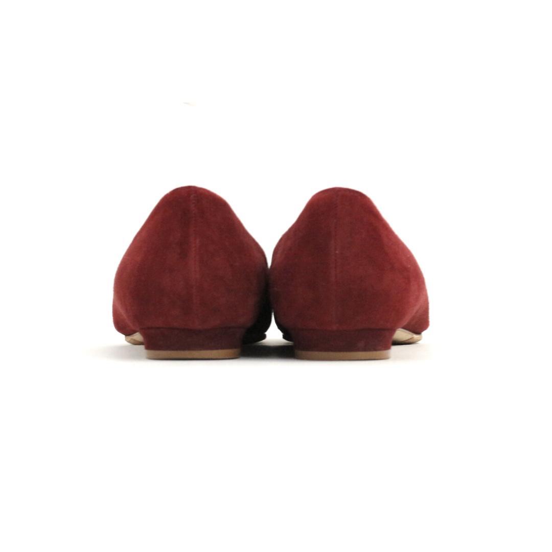 マノロブラニク BBFLAT スウェードレザーポインテッドトゥフラットシューズ