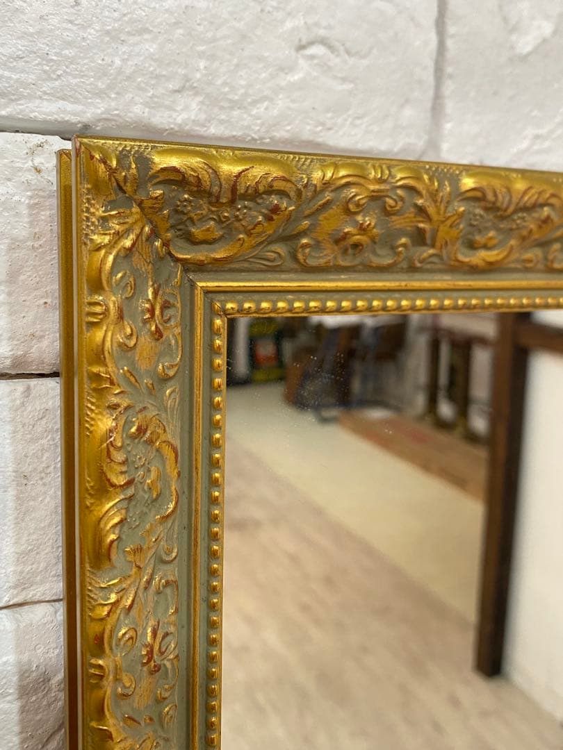 【ちぇる】高級　アンティーク　ゴールド　フレーム　ミラー　鏡