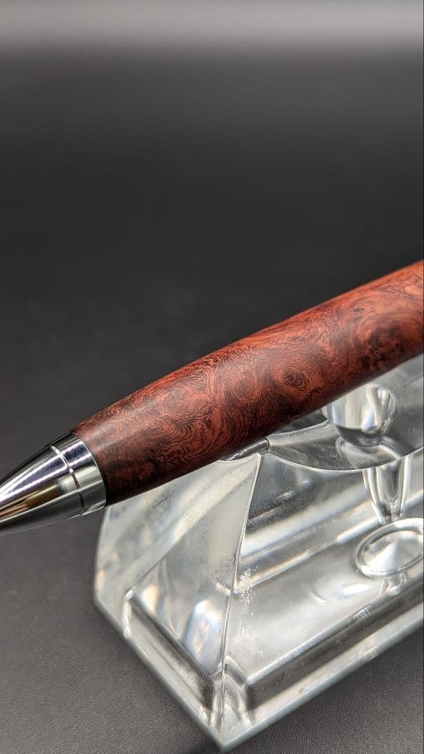 286ペン工房翌檜　本花梨　瘤杢　木軸シャーペン　木軸ボールペン