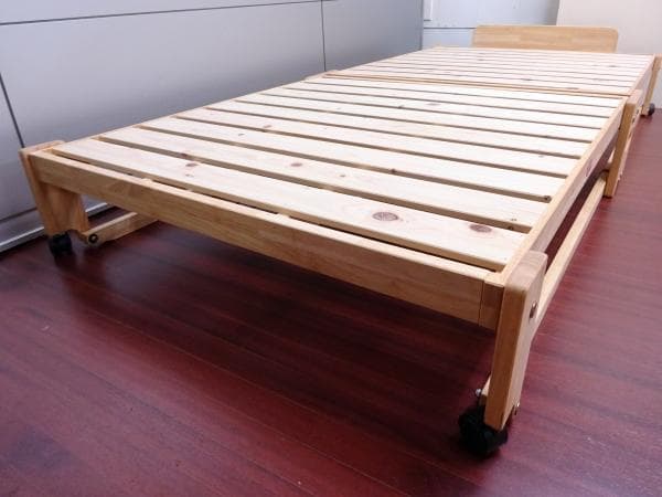 ①中居木工 折りたたみひのきスノコベッド ロータイプ シングル