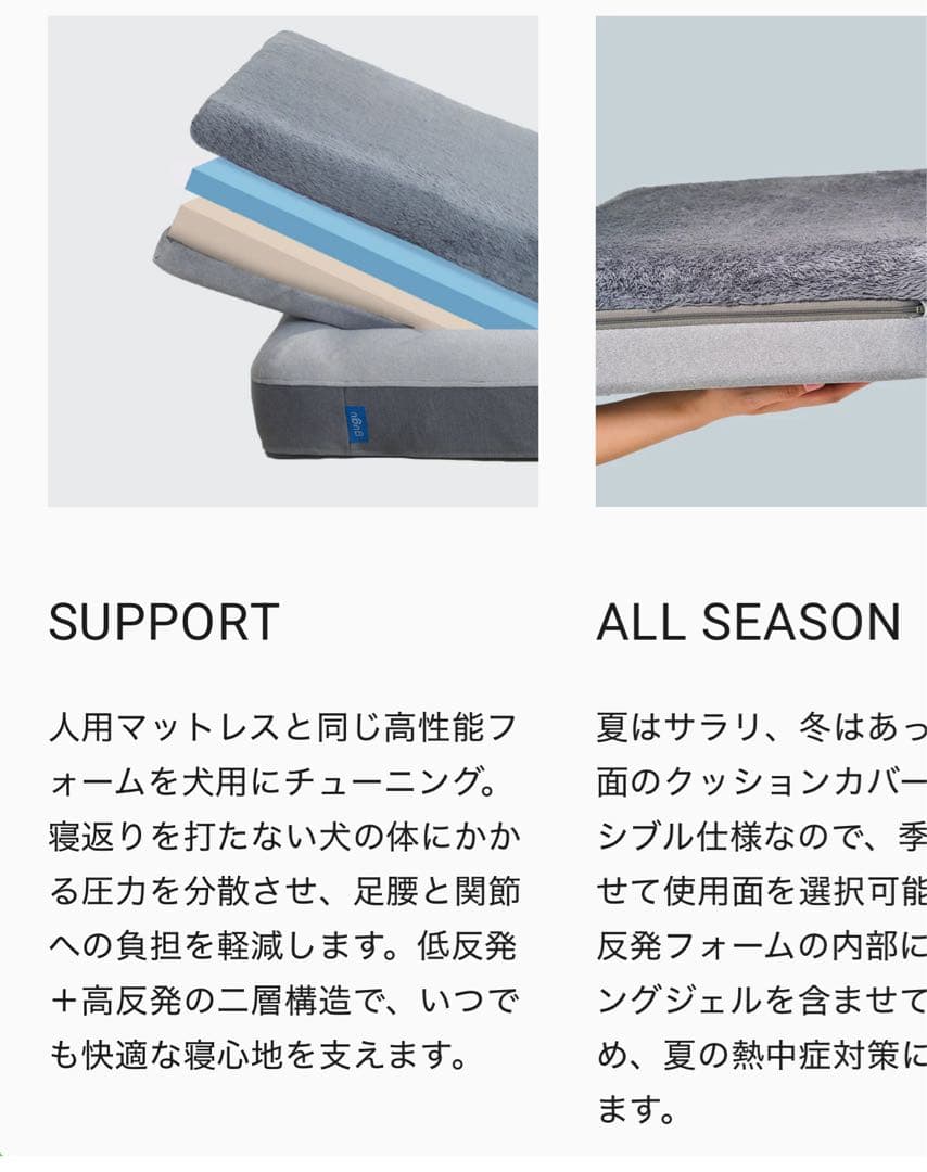 gugu ドギー 犬用ベッド Sサイズ グレー　クッションベッド　美品