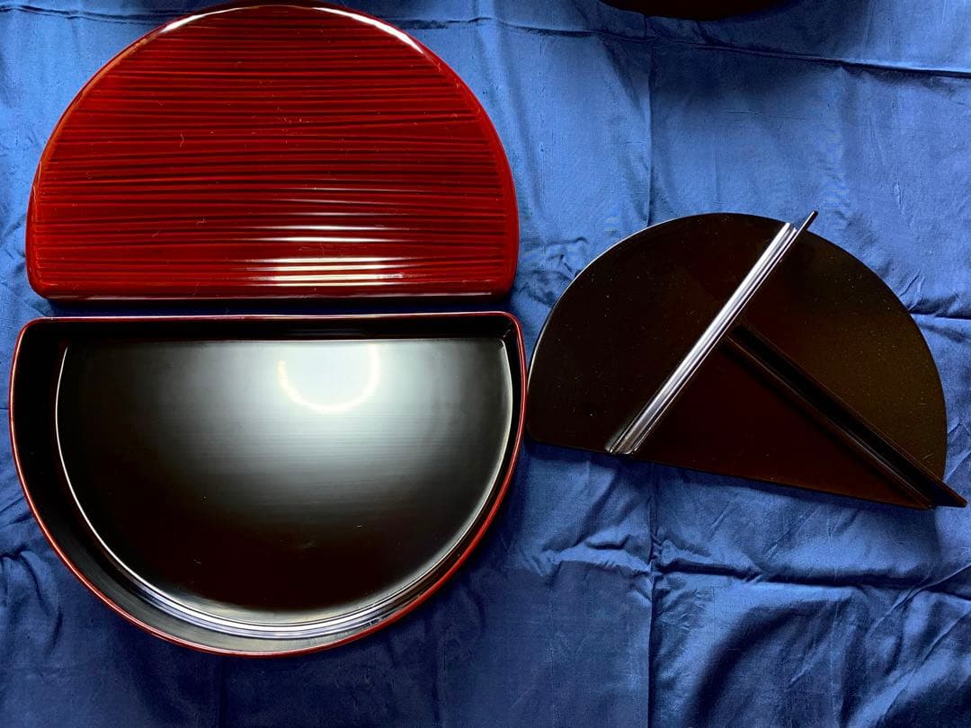 輪島塗 松花堂弁当　溜塗　お重　弁当箱 お弁当箱　5客 わっぱ　輪島塗　木製