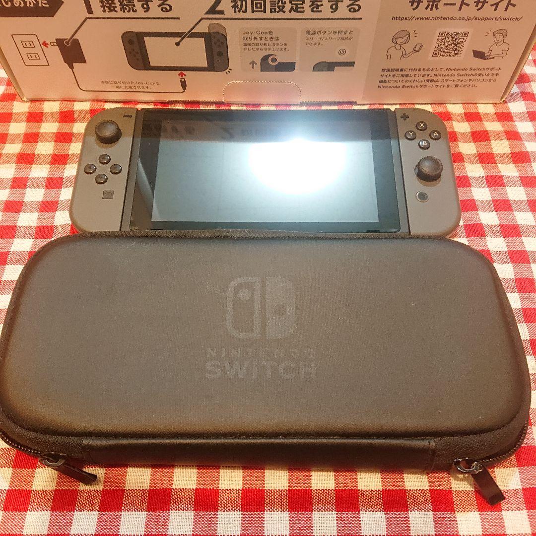 ポーチSDカード保護シート付きSwitch 本体 グレー 箱あり