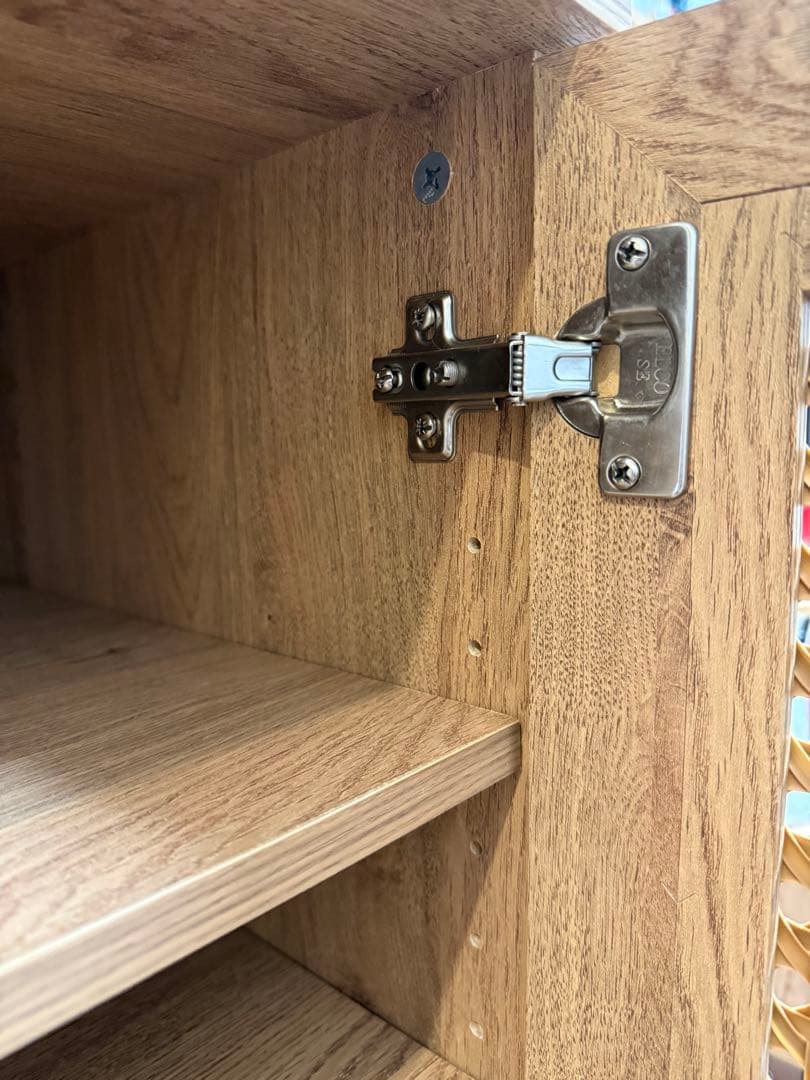 【12月28日までの出品】LOWYA キッチンカウンター　幅90 ラタン調