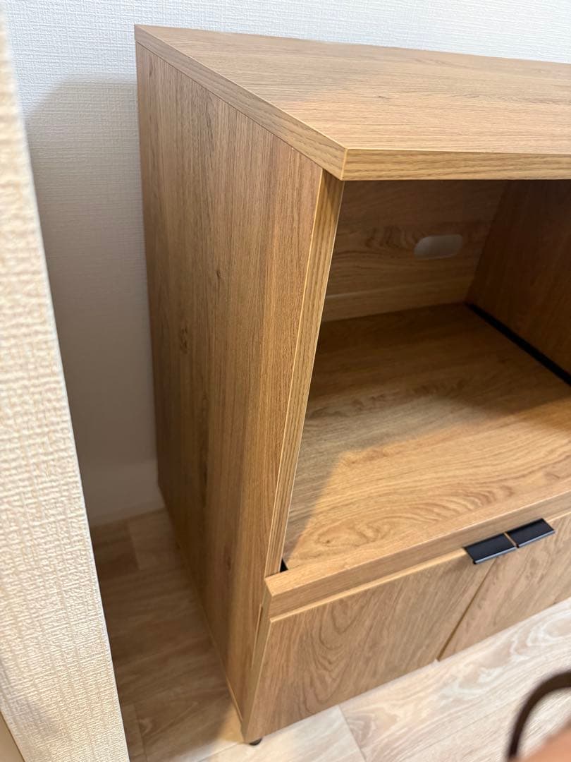 【12月28日までの出品】LOWYA キッチンカウンター　幅90 ラタン調