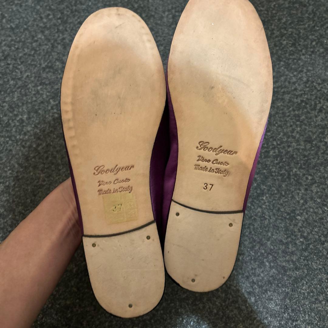 SPELTA/サテン バレエシューズ パープル系37