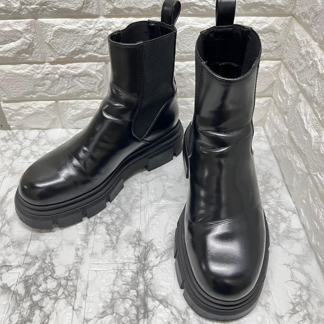 良品✨早い者勝ち✨ZARA❣️チェルシーブーツ 42 黒 厚底 サイドゴア