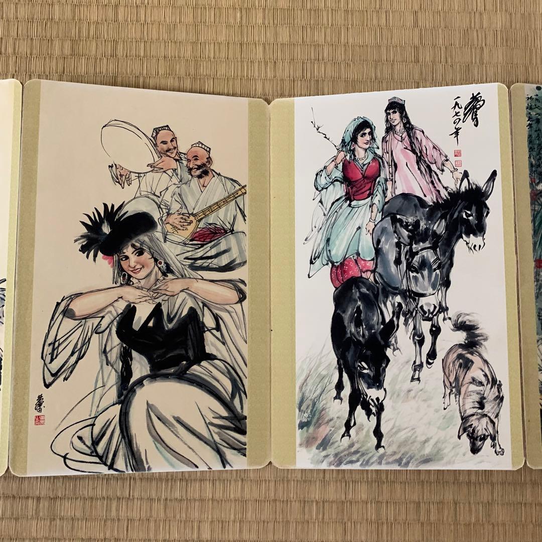 中国絵画　大型　名家　黄胄 煙浮遠岫巻 山水絵　国画　巻物　絵折りたたみ式