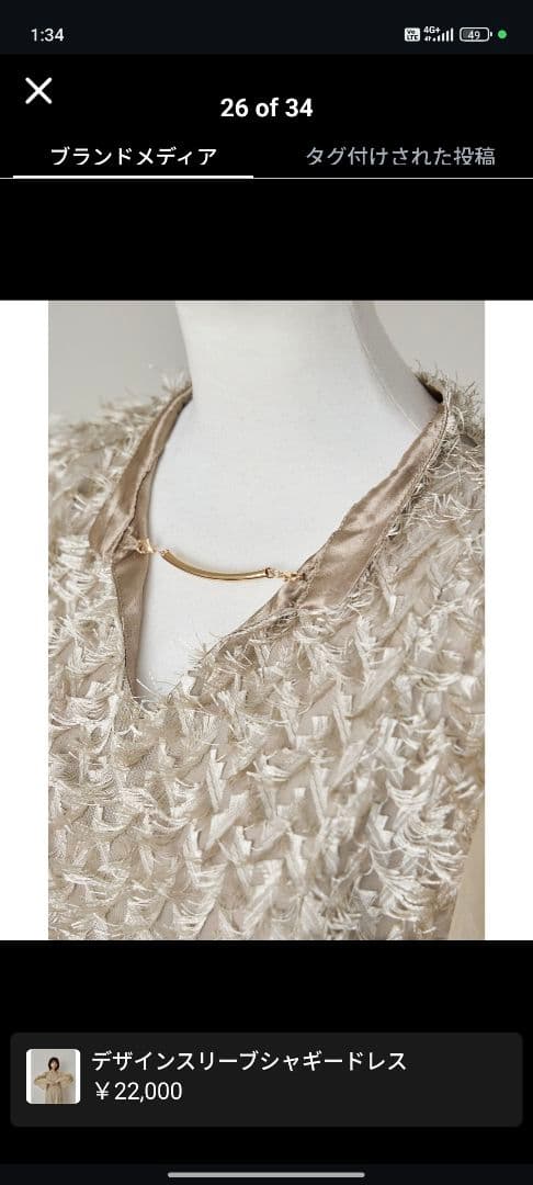 デザインスリーブシャギードレス