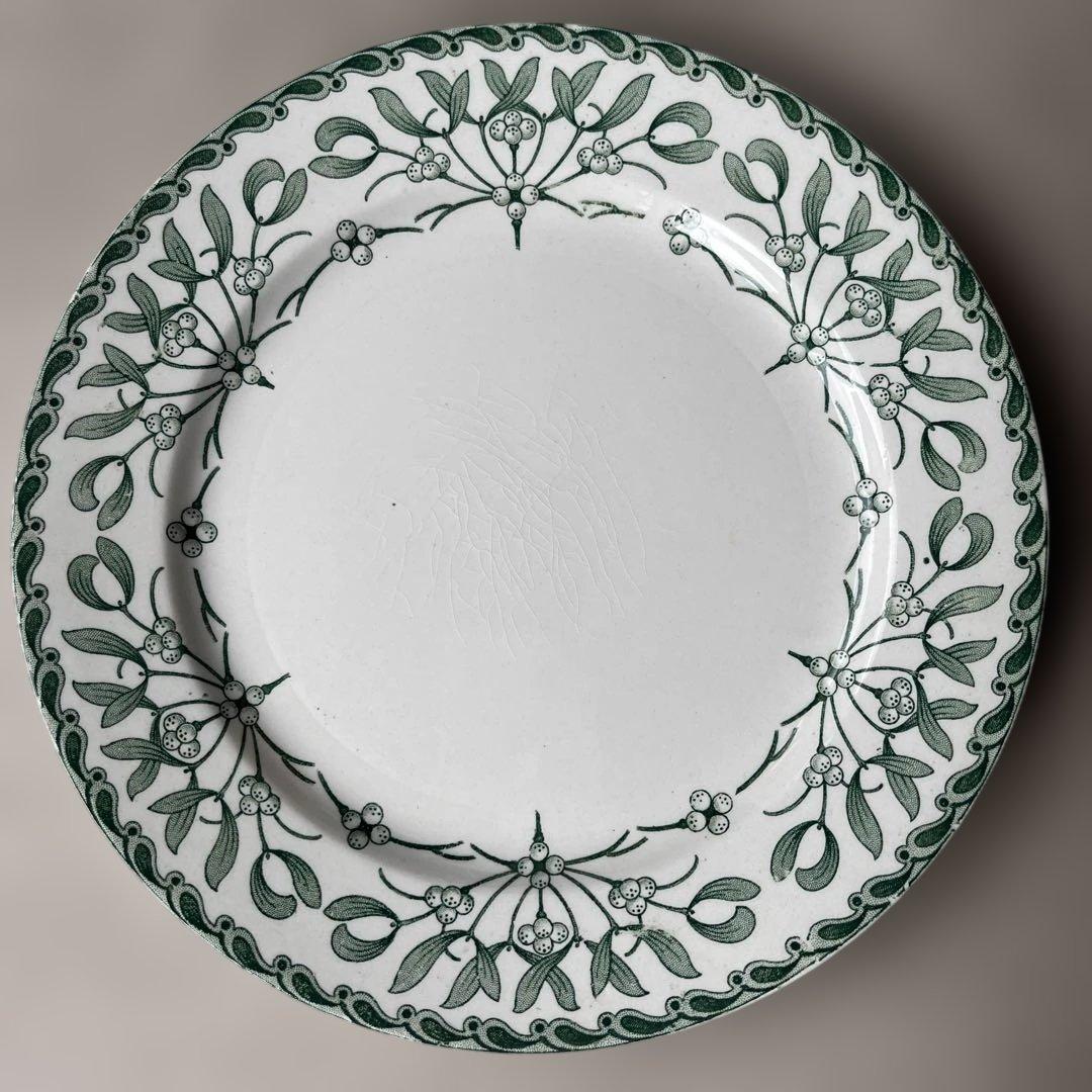 ヤドリギ プレート アンティーク 2枚セット