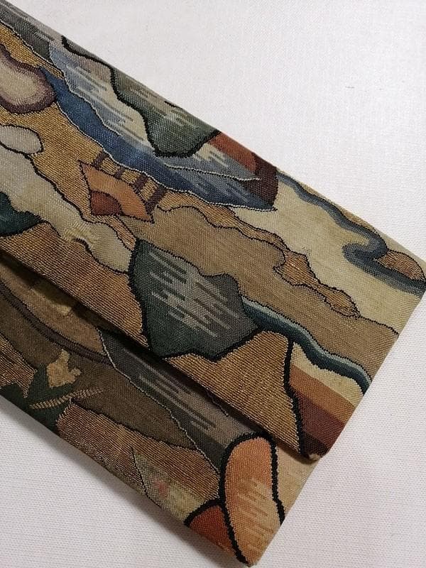 【珍】　★ 財布 緙絲古布 ★　緙絲 山水人物紋　明清織繍