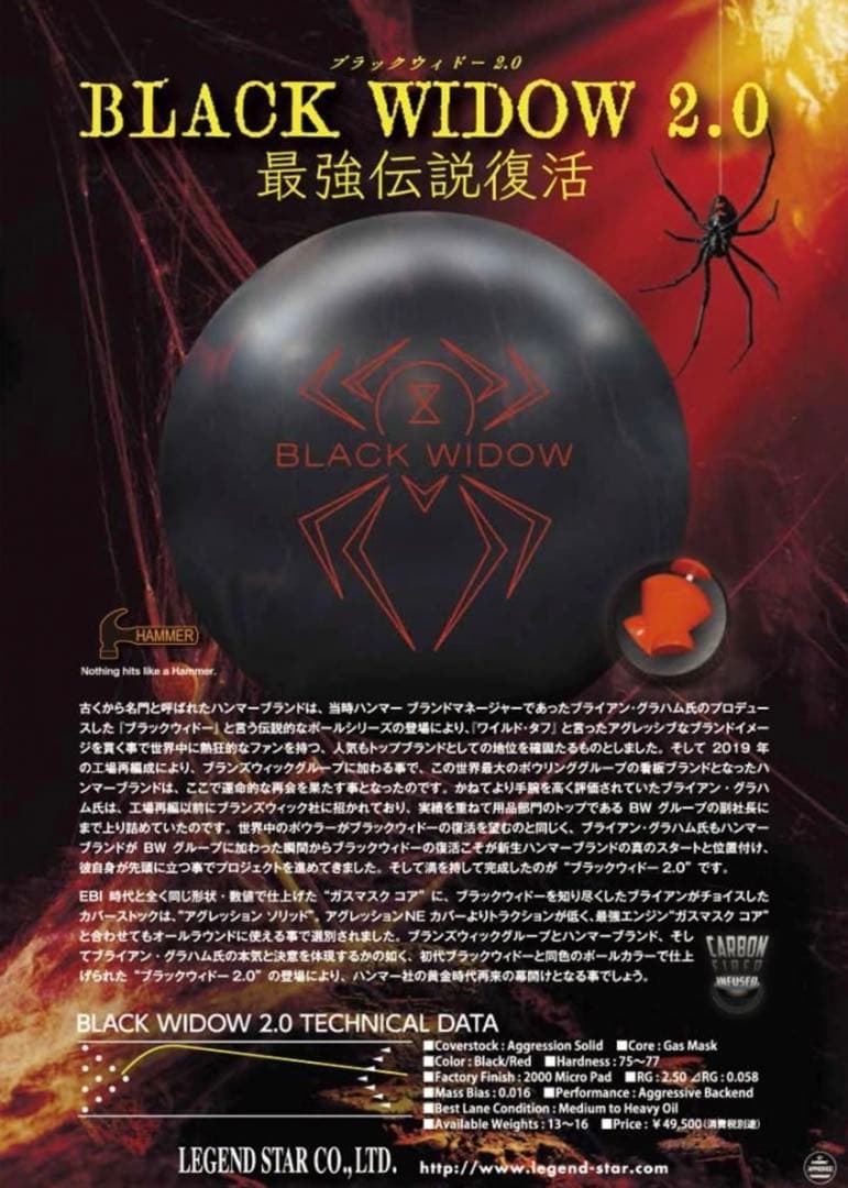 ボール BLACK WIDOW 2.0 15P