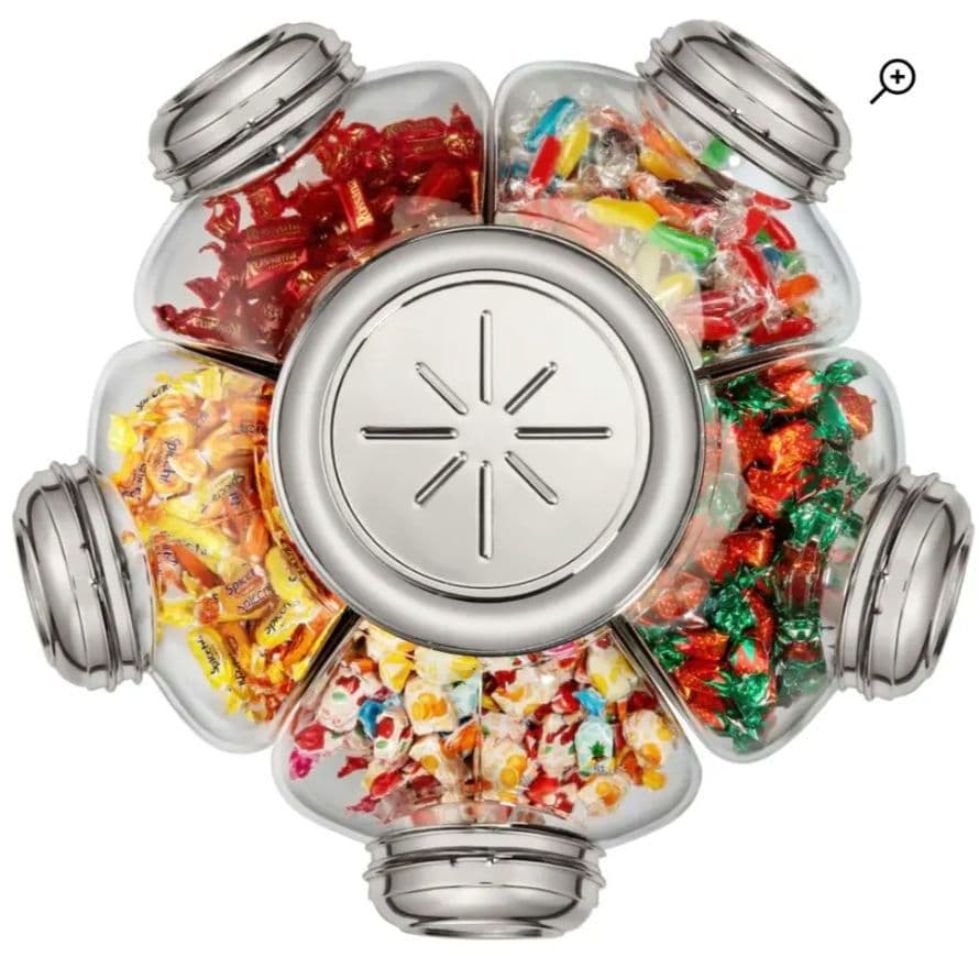 古道具　ガラスケース　海外アンティークの置物 キャンディーキャニスター　回転式