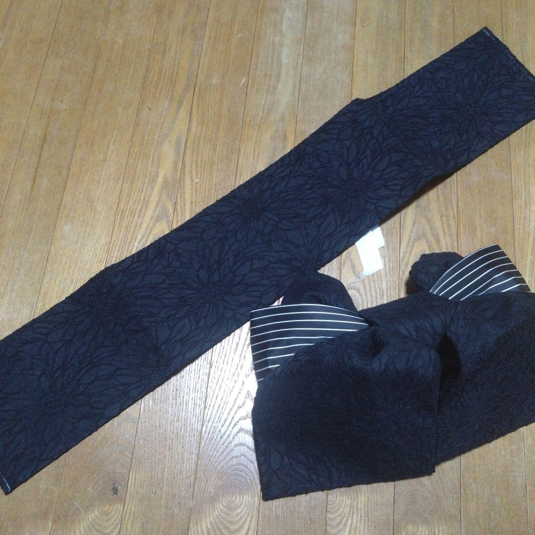 美品★七歳★モダン★黒レース作り帯