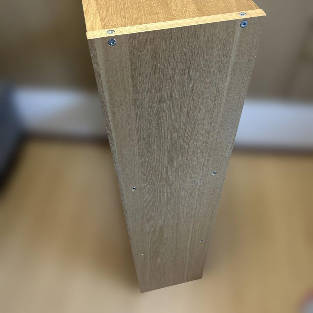 無印良品 スタッキングシェルフ ワイド 3段 オーク材 ブックエンド付き