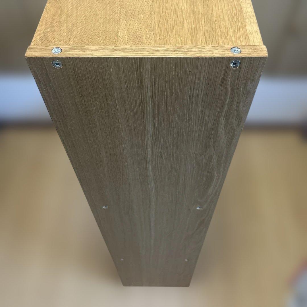 無印良品 スタッキングシェルフ ワイド 3段 オーク材 ブックエンド付き