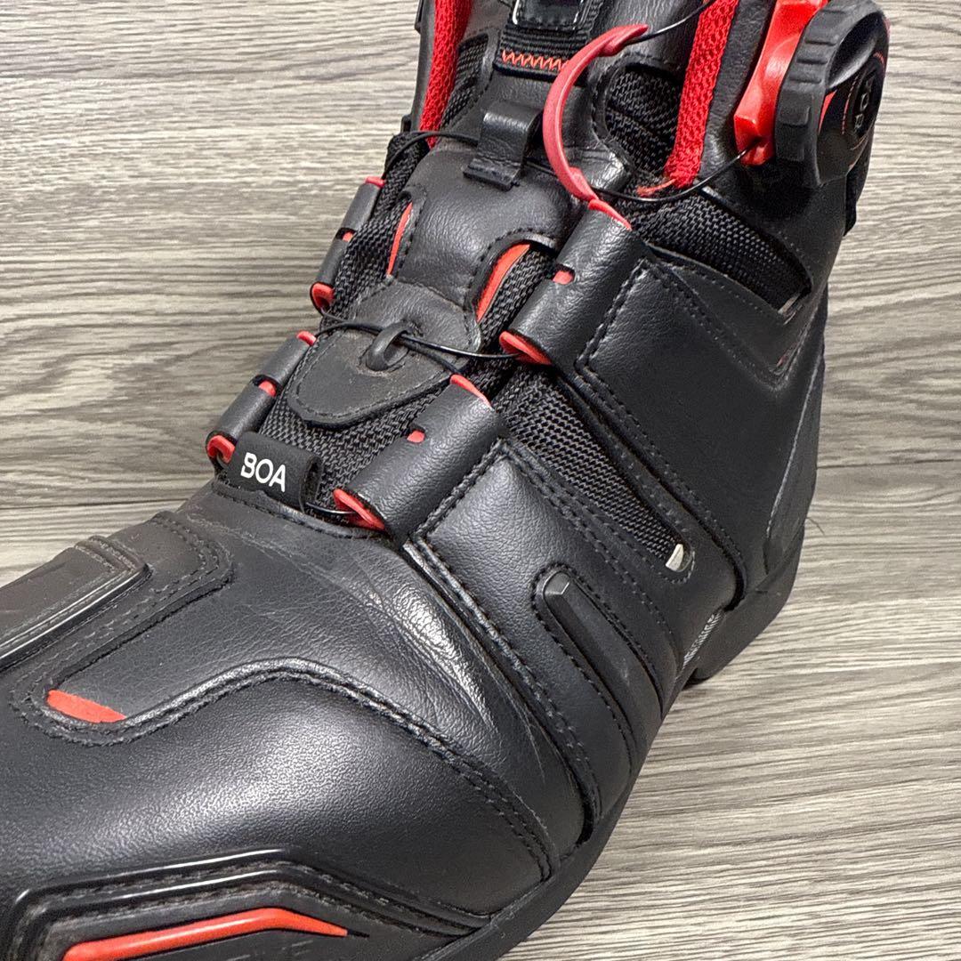 美品　RSタイチ　DRYMASTER バイクブーツ　ボア　防水　赤黒　25.5㎝