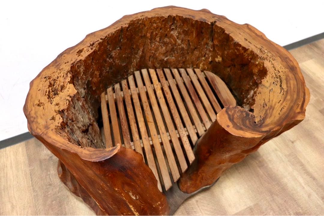 GMGK458○世界遺産屋久杉 工房家具 切株 センターテーブル リビングテーブ