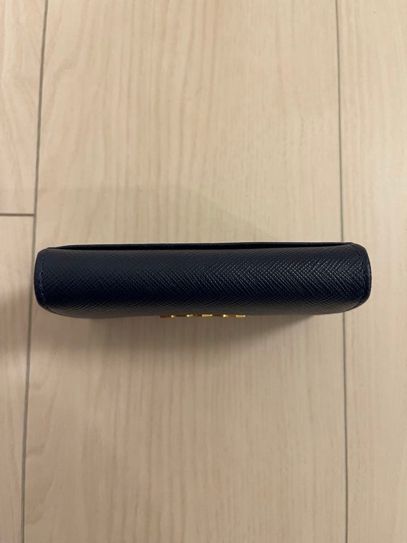 PRADA プラダ　ネイビー レザー 名刺入れ