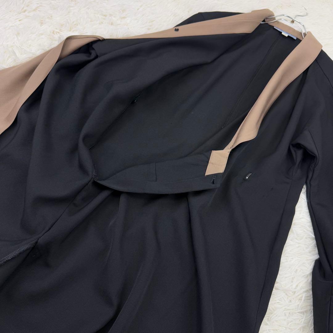 美品 ティエリーミュグレー オールド コート ウールギャバジン ワンピース 黒