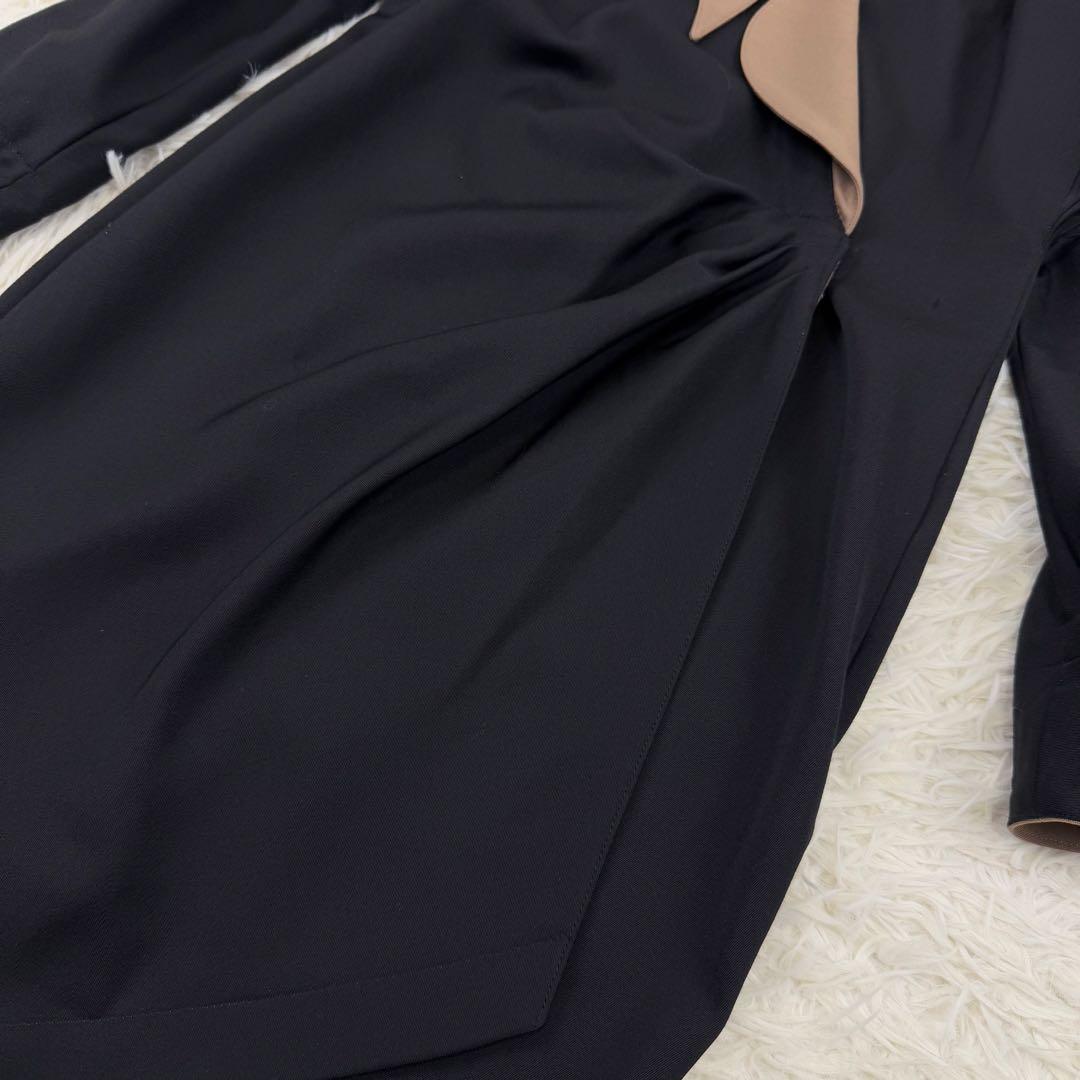 美品 ティエリーミュグレー オールド コート ウールギャバジン ワンピース 黒