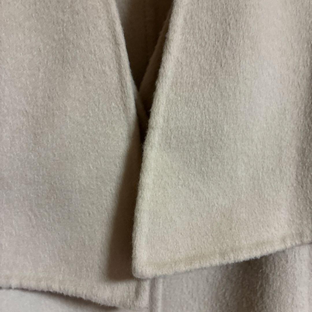 美品　アイボリー ファー付きポンチョ　ケープコート