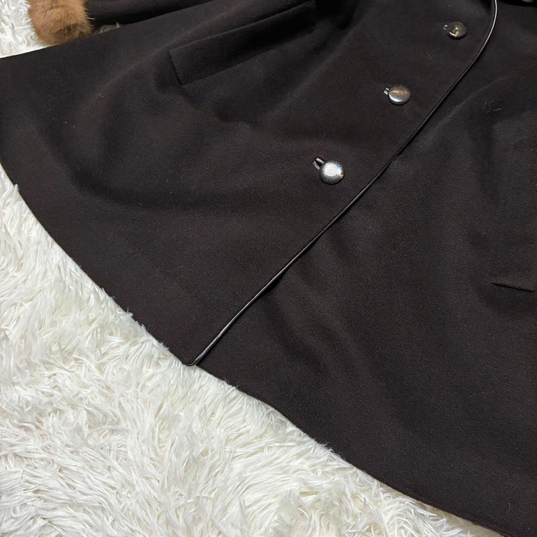 DELBA PIACENZA ロングコート　ファーコート　カシミア　ブラック