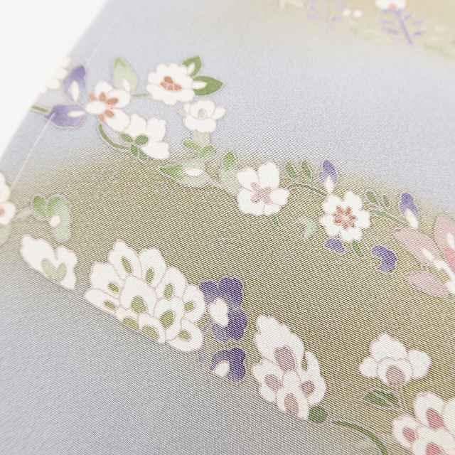 美品未着用 金駒刺 正絹 着物“山々に花冠を届ける唐花の霞”訪問着 T+59