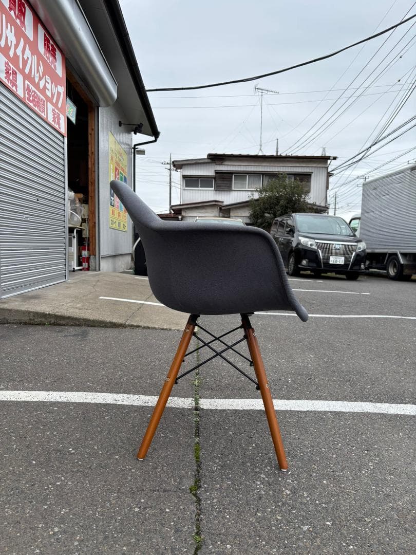 アームシェルチェア グレー/ブラウン脚 チェア 椅子 ダイニングチェア