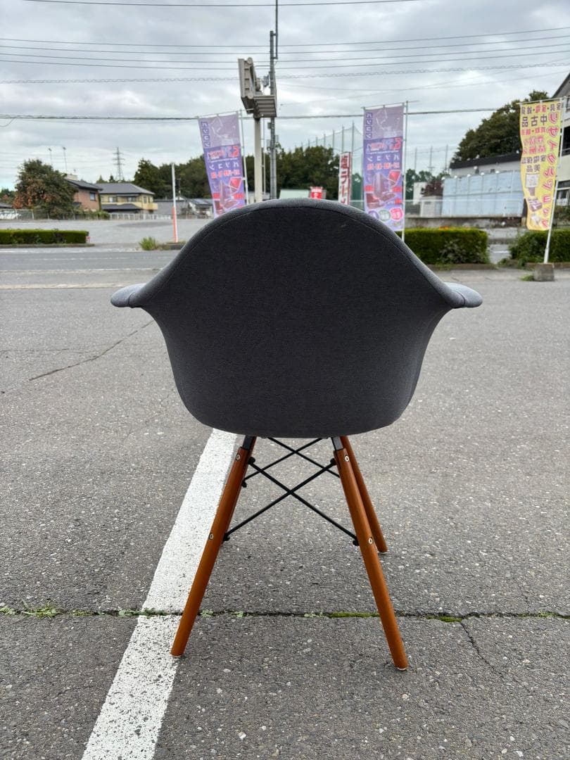 アームシェルチェア グレー/ブラウン脚 チェア 椅子 ダイニングチェア