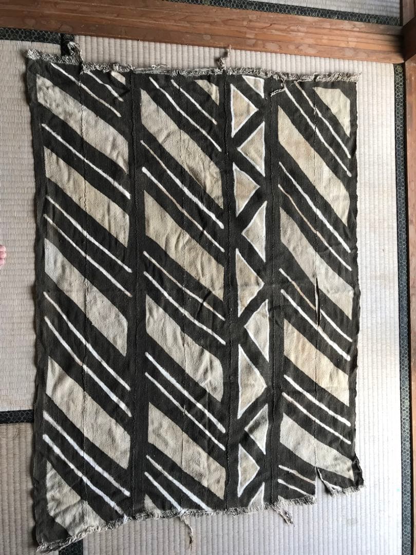 アフリカ　マリ　泥染め　布　ヴィンテージ ラグ