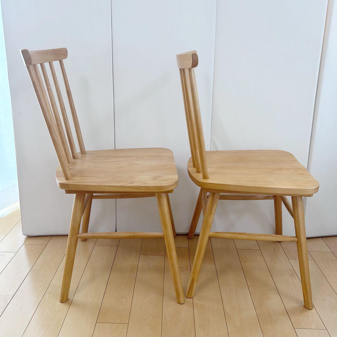 ダイニングチェア　天然木　ウィンザーチェア　ハイバック　貫構造　北欧