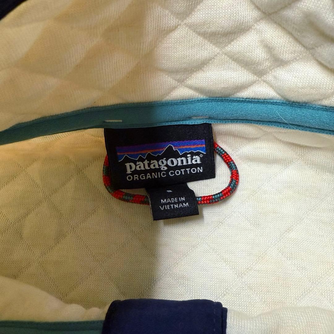 美品 パタゴニア ダイアモンドキルト スナップT ナチュラル ネイビー
