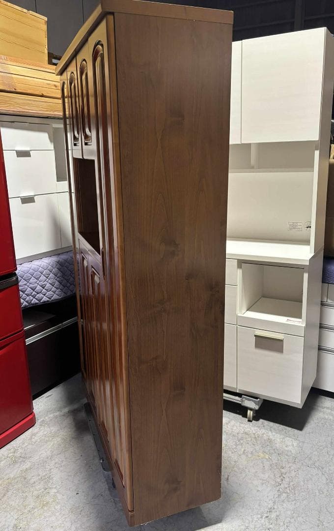 関家具シューズボックス、天然木、下駄箱、幅104cm 36足収納可能、Used