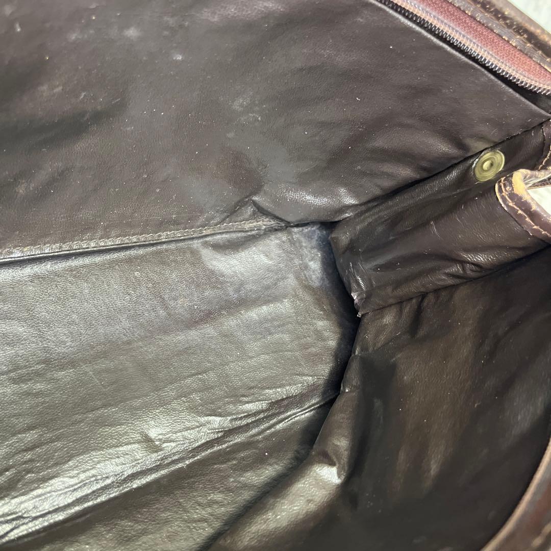 FENDI ズッカ　セカンドバッグ　クラッチバッグ　キャンバス　レザー　ブラウン