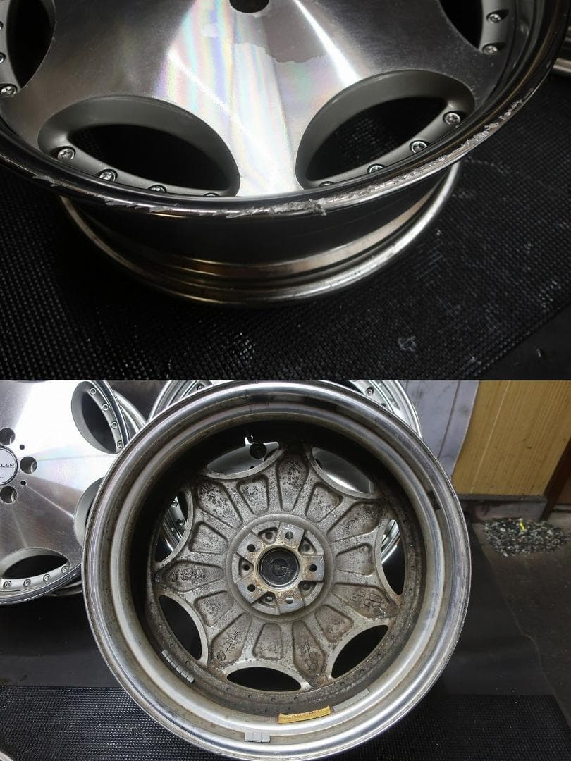 H様送料込　AME シャレン 19×8J +43 PCD114.3 5穴 4本