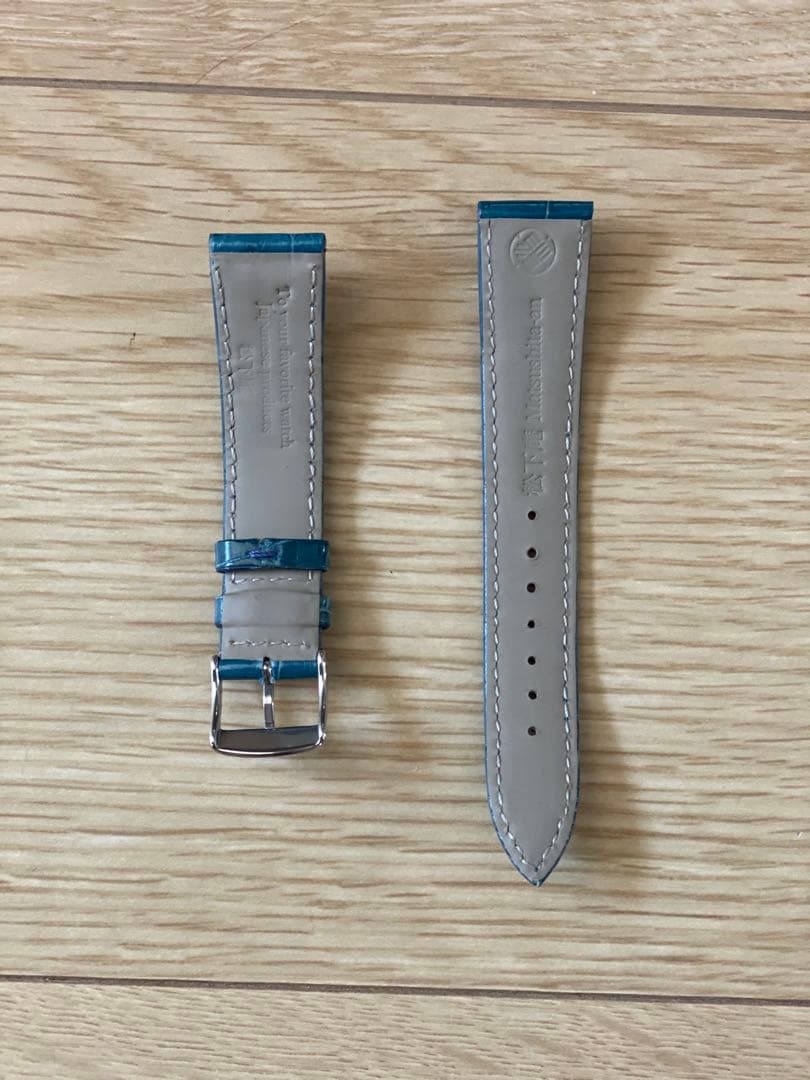 クロコダイル シャイニーシアン 19-16mm 松下庵USED 革　レザー　時計