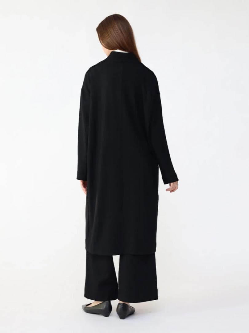 【新品】 Aga ウール スムース ガウンジャケット ノーカラー 日本製